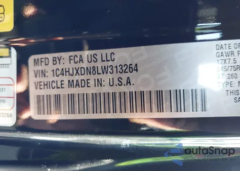 2020 Jeep Wrangler Unlimited Sport S 4X4 from USA, damaged, VIN 1C4HJXDN8LW313264